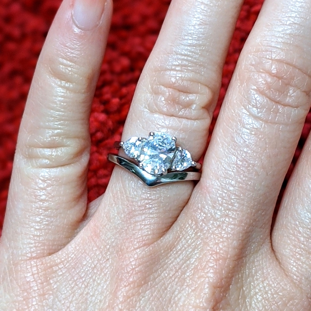 Chevron stainless steel ring stacking ring - Picture 3 of 3